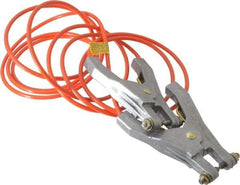 Hubbell Workplace - 19 AWG, 10 Ft., Hand Clamp, Grounding Cable with Clamps - Orange, Includes 2 Hand Clamps - Best Tool & Supply