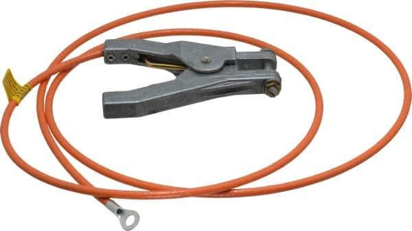 Hubbell Workplace - 19 AWG, 5 Ft., Hand Clamp, Terminal, Grounding Cable with Clamps - Orange - Best Tool & Supply