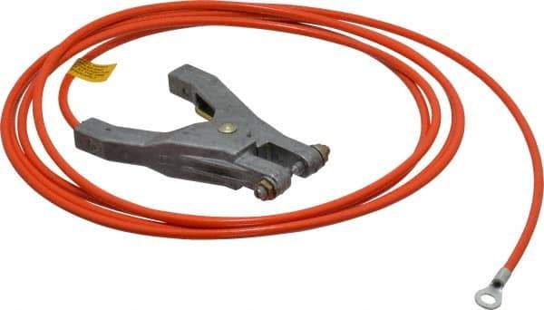 Hubbell Workplace - 19 AWG, 10 Ft., Hand Clamp, Terminal, Grounding Cable with Clamps - Orange - Best Tool & Supply