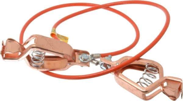 Hubbell Workplace - 19 AWG, 3 Ft., Alligator Clip, Grounding Cable with Clamps - Orange, Includes 2 Alligator Clips, Federal Specification A-A-59466-010 - Best Tool & Supply