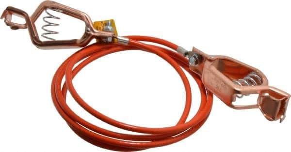 Hubbell Workplace - 19 AWG, 5 Ft., Alligator Clip, Grounding Cable with Clamps - Orange, Includes 2 Alligator Clips, Federal Specification A-A-59466-010 - Best Tool & Supply