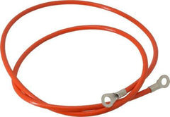 Hubbell Workplace - 19 AWG, 3 Ft., Terminal, Grounding Cable with Clamps - Orange, Includes (2) 1/4 Inch Terminals - Best Tool & Supply