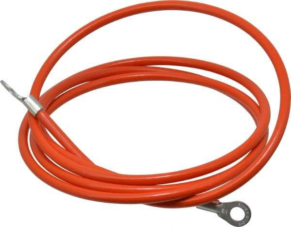 Hubbell Workplace - 19 AWG, 5 Ft., Terminal, Grounding Cable with Clamps - Orange, Includes (2) 1/4 Inch Terminals - Best Tool & Supply