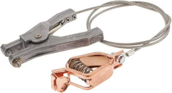 Hubbell Workplace - 19 AWG, 3 Ft., Alligator Clip, Hand Clamp, Grounding Cable with Clamps - Noninsulated, Federal Specification A-A-59466-010 - Best Tool & Supply