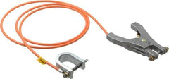 Hubbell Workplace - 19 AWG, 5 Ft., C-Clamp, Hand Clamp, Grounding Cable with Clamps - Orange - Best Tool & Supply