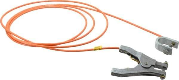 Hubbell Workplace - 19 AWG, 10 Ft., C-Clamp, Hand Clamp, Grounding Cable with Clamps - Orange - Best Tool & Supply