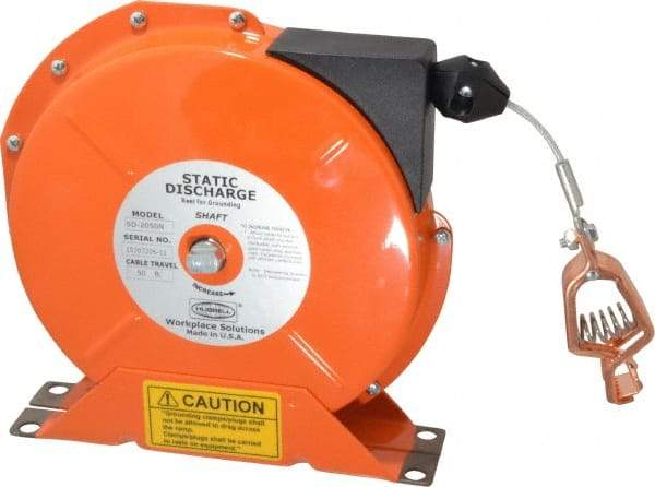 Hubbell Workplace - 1/8 Inch x 50 Ft. Stranded Cable Grounding Reel - Spring Driven Reel - Best Tool & Supply