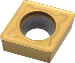 Kennametal - CCMT32.52 MF Grade KC730 Carbide Turning Insert - TiN Finish, 80° Diamond, 3/8" Inscr Circle, 5/32" Thick, 1/32" Corner Radius - Best Tool & Supply