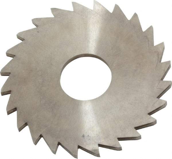 Made in USA - 1-1/4" Diam x 1/16" Blade Thickness x 3/8" Arbor Hole Diam, 24 Tooth Slitting and Slotting Saw - Arbor Connection, Right Hand, Uncoated, Solid Carbide, Concave Ground - Best Tool & Supply