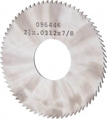 Made in USA - 2-1/2" Diam x 0.0313" Blade Thickness x 7/8" Arbor Hole Diam, 72 Tooth Slitting and Slotting Saw - Arbor Connection, Solid Carbide, Concave Ground - Best Tool & Supply