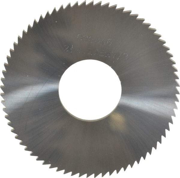 Made in USA - 2-1/2" Diam x 1/8" Blade Thickness x 7/8" Arbor Hole Diam, 72 Tooth Slitting and Slotting Saw - Arbor Connection, Solid Carbide, Concave Ground - Best Tool & Supply