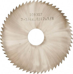 Made in USA - 2-3/4" Diam x 0.0313" Blade Thickness x 5/8" Arbor Hole Diam, 60 Tooth Slitting and Slotting Saw - Arbor Connection, Solid Carbide, Concave Ground - Best Tool & Supply