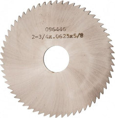 Made in USA - 2-3/4" Diam x 1/16" Blade Thickness x 5/8" Arbor Hole Diam, 60 Tooth Slitting and Slotting Saw - Arbor Connection, Solid Carbide, Concave Ground - Best Tool & Supply