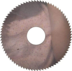 Made in USA - 4" Diam x 1/16" Blade Thickness x 1" Arbor Hole Diam, 80 Tooth Slitting and Slotting Saw - Arbor Connection, Right Hand, Uncoated, Solid Carbide, 5° Rake, Concave Ground - Best Tool & Supply