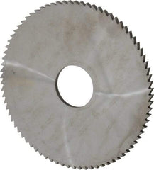 Made in USA - 4" Diam x 1/8" Blade Thickness x 1" Arbor Hole Diam, 80 Tooth Slitting and Slotting Saw - Arbor Connection, Right Hand, Uncoated, Solid Carbide, 5° Rake, Concave Ground - Best Tool & Supply