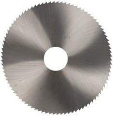 Made in USA - 5" Diam x 1/16" Blade Thickness x 1" Arbor Hole Diam, 100 Tooth Slitting and Slotting Saw - Arbor Connection, Right Hand, Uncoated, Solid Carbide, 5° Rake, Concave Ground - Best Tool & Supply