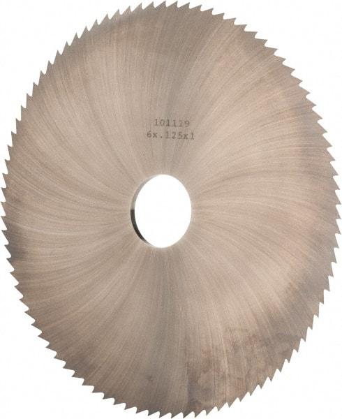 Made in USA - 6" Diam x 1/8" Blade Thickness x 1" Arbor Hole Diam, 120 Tooth Slitting and Slotting Saw - Arbor Connection, Solid Carbide, Concave Ground - Best Tool & Supply