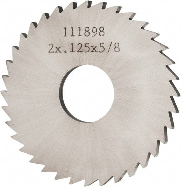 Made in USA - 2" Diam x 1/8" Blade Thickness x 5/8" Arbor Hole Diam, 36 Tooth Slitting and Slotting Saw - Arbor Connection, Solid Carbide, Concave Ground - Best Tool & Supply