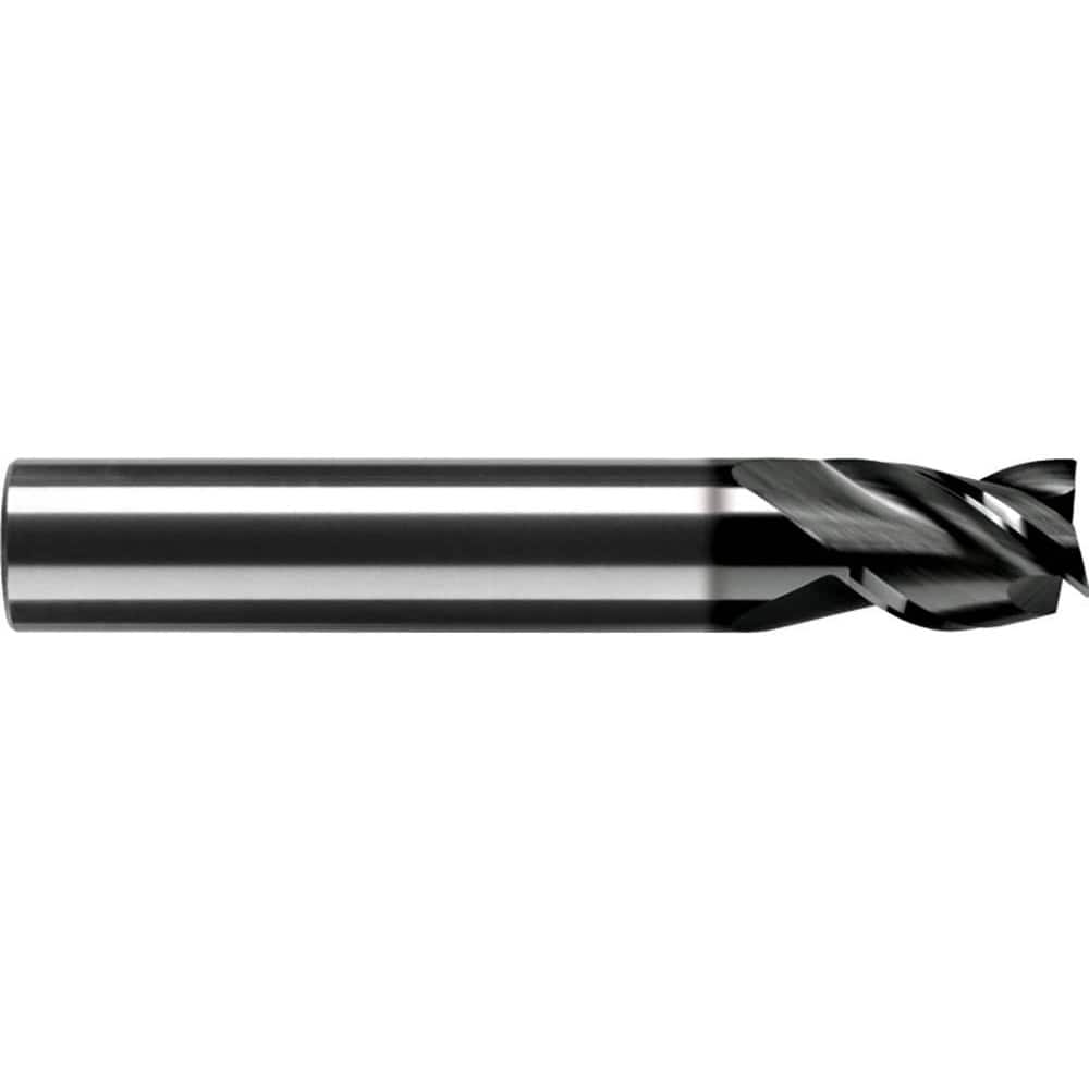 Corner Chamfer End Mill: 0.5″ Dia, 0.625″ LOC, 3 Flute, 0.006 to 0.009″ Chamfer Width, Solid Carbide 3″ OAL, 1/2″ Shank Dia, 40 ° Helix, AlTiN Coated, Centercutting