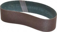 Made in USA - 2" Wide x 18-15/16" OAL, 100 Grit, Aluminum Oxide Abrasive Belt - Aluminum Oxide, Fine, Coated - Best Tool & Supply