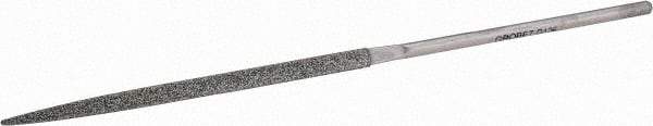 Grobet - 5-1/2" OAL Coarse Three Square Needle Diamond File - 126 Grit - Best Tool & Supply