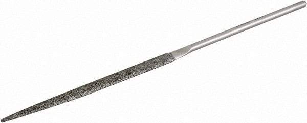 Grobet - 5-1/2" OAL Fine Half Round Needle Diamond File - 2-1/2 LOC, 126 Grit - Best Tool & Supply