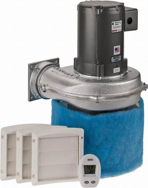 Electra-Kool - 3 Phase, 1.6 to 1.4/0.7 Amp, 455 CFM, 3,450 RPM, 200 Cubic Ft. Filtered Enclosure Blower - 4 Inch Inside Width - Best Tool & Supply