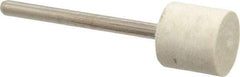 Value Collection - 1/2" Diam, 1/8" Shank Diam, Cylinder Shaped Mounted Bob - Hard Density, 1/2" Head Length, Wool Felt - Best Tool & Supply