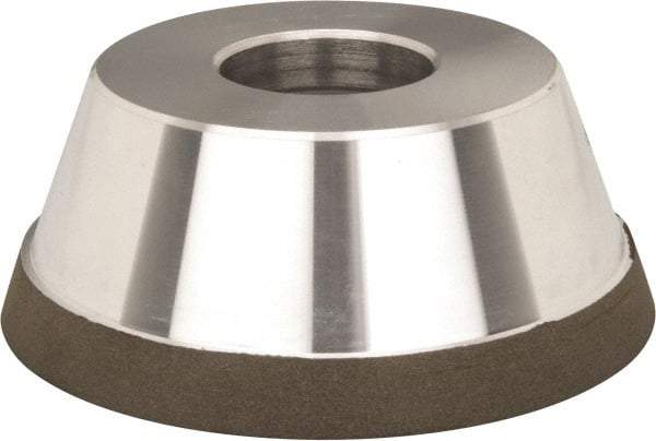 Made in USA - 3-3/4" Diam, 1-1/2" Hole Size, 1-1/2" Overall Thickness, 220 Grit, Type 11 Tool & Cutter Grinding Wheel - Very Fine Grade, Diamond, N Hardness - Best Tool & Supply