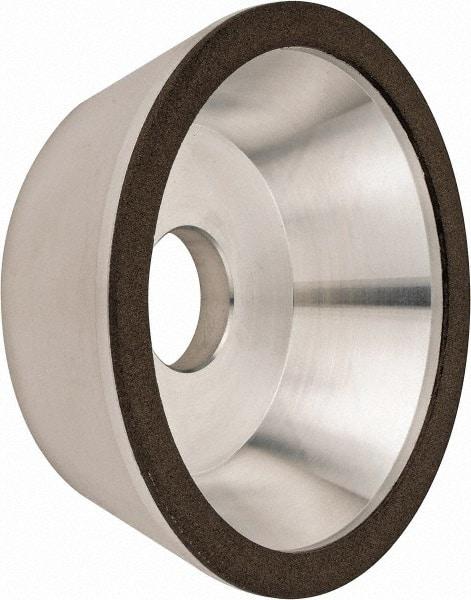 Made in USA - 5" Diam, 1-1/4" Hole Size, 1-3/4" Overall Thickness, 100 Grit, Type 11 Tool & Cutter Grinding Wheel - Fine Grade, Diamond - Best Tool & Supply