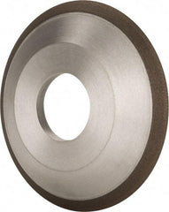 Made in USA - 4" Diam, 1-1/4" Hole Size, 1/2" Overall Thickness, 220 Grit, Type 12 Tool & Cutter Grinding Wheel - Very Fine Grade, Diamond - Best Tool & Supply