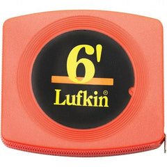 Lufkin - 6' x 1/4" Yellow Steel Blade Tape Measure - 1/16" Graduation, Inch Graduation Style, Black Vinyl Clad Steel Case - Best Tool & Supply