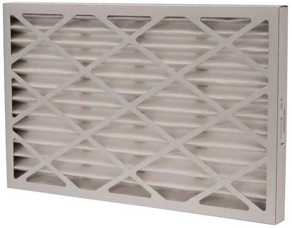 Value Collection - 16" Noml Height x 25" Noml Width x 1-3/4" Noml Depth, 35 to 45% Capture Efficiency, Wireless Pleated Air Filter - MERV 8, Synthetic, Integrated Beverage Board Frame, 500 Max FPM, 1,400 CFM, For Heating & Air Conditioning Units - Best Tool & Supply