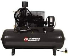 Campbell Hausfeld - 7.5 hp, 80 Gal Stationary Electric Horizontal Screw Air Compressor - Single Phase, 175 Max psi, 24.3 CFM, 230 Volt - Best Tool & Supply