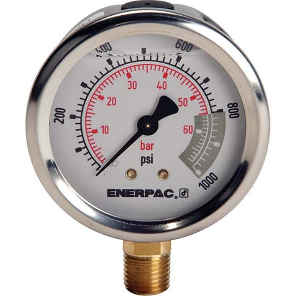 Enerpac - Hydraulic Pressure Gages & Adapters Type: Glycerine Filled Pressure Rating: 15000 - Best Tool & Supply