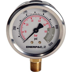 Enerpac - Hydraulic Pressure Gages & Adapters Type: Glycerine Filled Pressure Rating: 600 - Best Tool & Supply