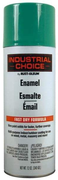 Rust-Oleum - Safety Green, Enamel Spray Paint - 8 to 12 Sq Ft per Can, 12 oz Container - Best Tool & Supply