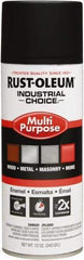 Rust-Oleum - Black, Flat, Enamel Spray Paint - 8 to 12 Sq Ft per Can, 16 oz Container, Use on Drums, Equipment & Color Coding, Furniture, Ladders, Lockers, Motors, Stenciling, Tools - Best Tool & Supply