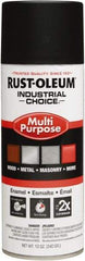 Rust-Oleum - Black, Semi Flat, Enamel Spray Paint - 8 to 12 Sq Ft per Can, 16 oz Container, Use on Drums, Equipment & Color Coding, Furniture, Ladders, Lockers, Motors, Stenciling, Tools - Best Tool & Supply