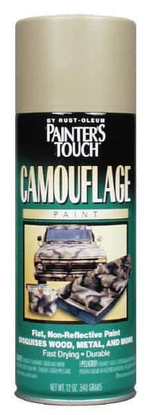 Rust-Oleum - Khaki (Color), Flat, Camouflage Spray Paint - 8 to 10 Sq Ft per Can, 16 oz Container, Use on Camouflage Paint - Best Tool & Supply