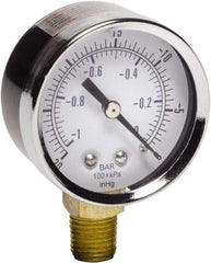 Gast - 1/4 NPT Air Compressor Vacuum Gauge - 2" Diam, Use with Gast 0211/0523 Rotary Vane Units - Best Tool & Supply