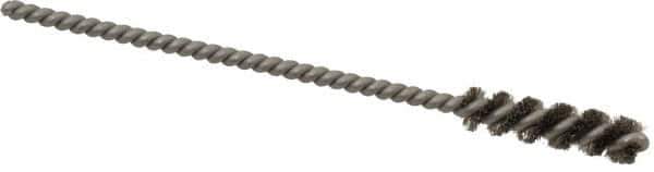 Made in USA - 1/4" Diam Helical Stainless Steel Tube Brush - 0.004" Filament Diam, 1" Brush Length, 3-1/2" OAL, 0.11" Diam Stainless Steel Shank - Best Tool & Supply