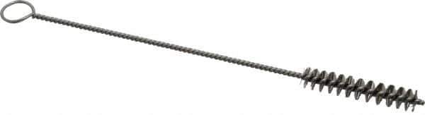 PRO-SOURCE - 2" Long x 3/8" Diam Stainless Steel Twisted Wire Bristle Brush - Single Spiral, 8" OAL, 0.006" Wire Diam, 0.11" Shank Diam - Best Tool & Supply