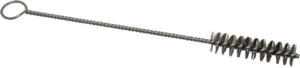 PRO-SOURCE - 2-1/2" Long x 5/8" Diam Stainless Steel Twisted Wire Bristle Brush - Single Spiral, 9" OAL, 0.008" Wire Diam, 0.142" Shank Diam - Best Tool & Supply