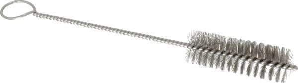 PRO-SOURCE - 3" Long x 1" Diam Stainless Steel Twisted Wire Bristle Brush - Single Spiral, 10" OAL, 0.008" Wire Diam, 0.162" Shank Diam - Best Tool & Supply