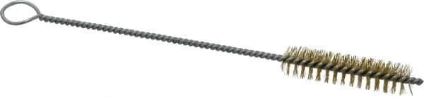 PRO-SOURCE - 2-1/2" Long x 5/8" Diam Brass Twisted Wire Bristle Brush - Single Spiral, 9" OAL, 0.008" Wire Diam, 0.142" Shank Diam - Best Tool & Supply