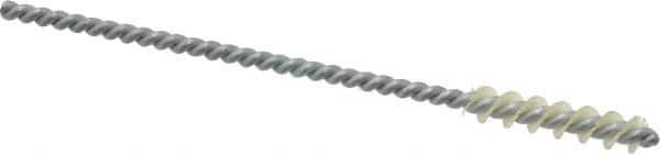 Made in USA - 7/32" Diam Helical Nylon Tube Brush - 0.008" Filament Diam, 1" Brush Length, 4" OAL, 0.11" Diam Galvanized Steel Shank - Best Tool & Supply