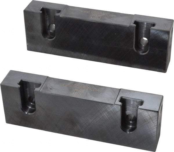 Snap Jaws - 6" Wide x 2" High x 1" Thick, Flat/No Step Vise Jaw - Soft, Steel, Fixed Jaw, Compatible with 6" Vises - Best Tool & Supply