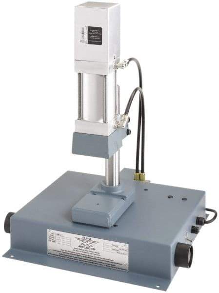 JT&M - 3/4" Ram, 3-3/16" Throat Depth, 660 Lb Pneumatic Arbor Press - 8-5/16" Max Work Height x 16" Max Work Width, 18.38" Base Width x 16.12" Base Depth - Best Tool & Supply