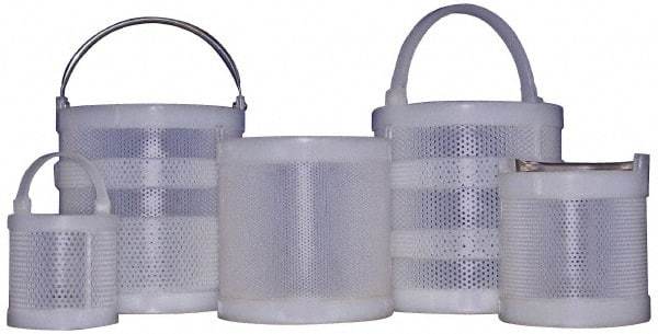 Made in USA - Round Polypropylene Dipping Basket - 1/16" Perforation, 6" Wide - Best Tool & Supply